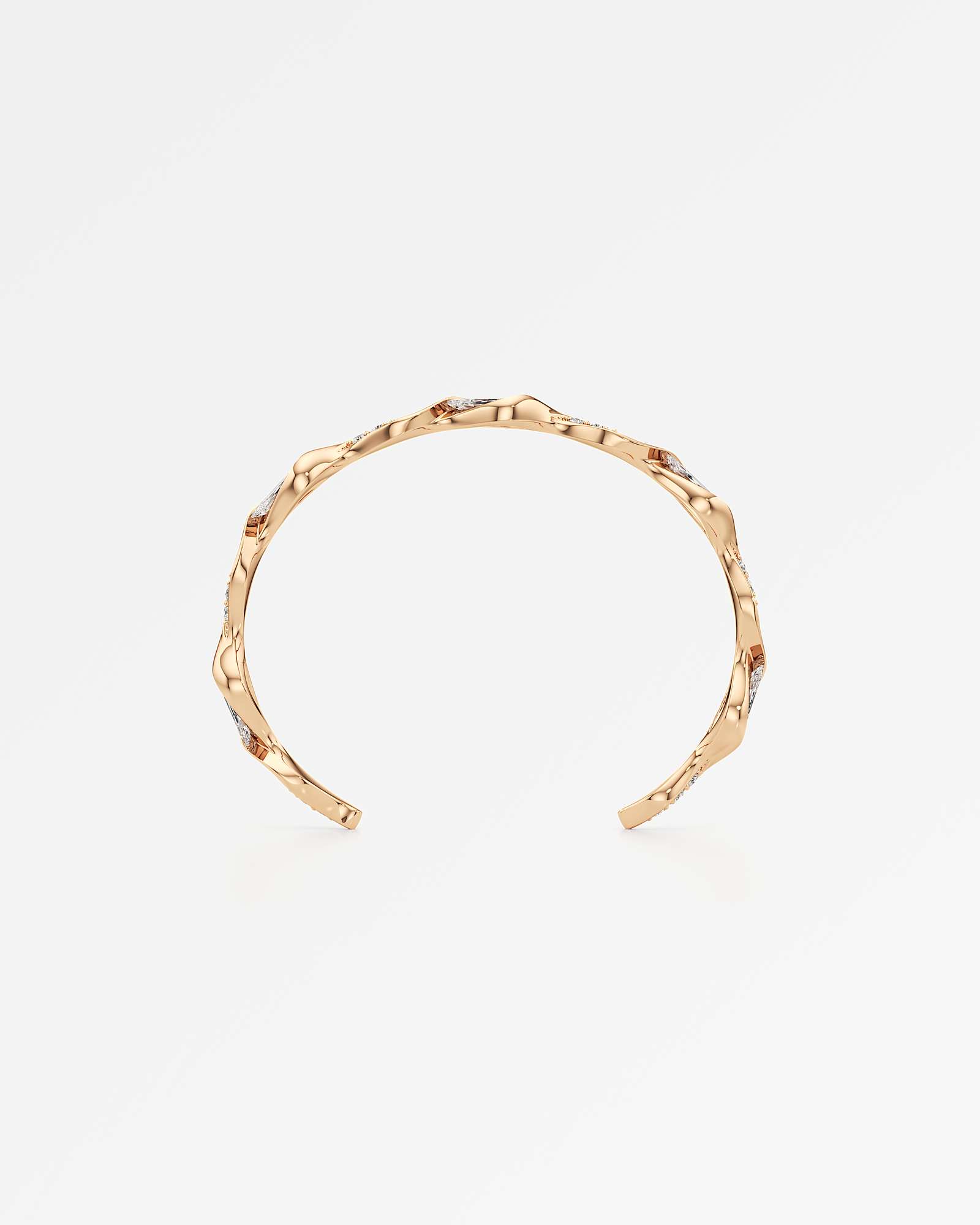 Glimmer Reverie Diamond Bangle , In 14K Rose Gold (5.06 ctw)