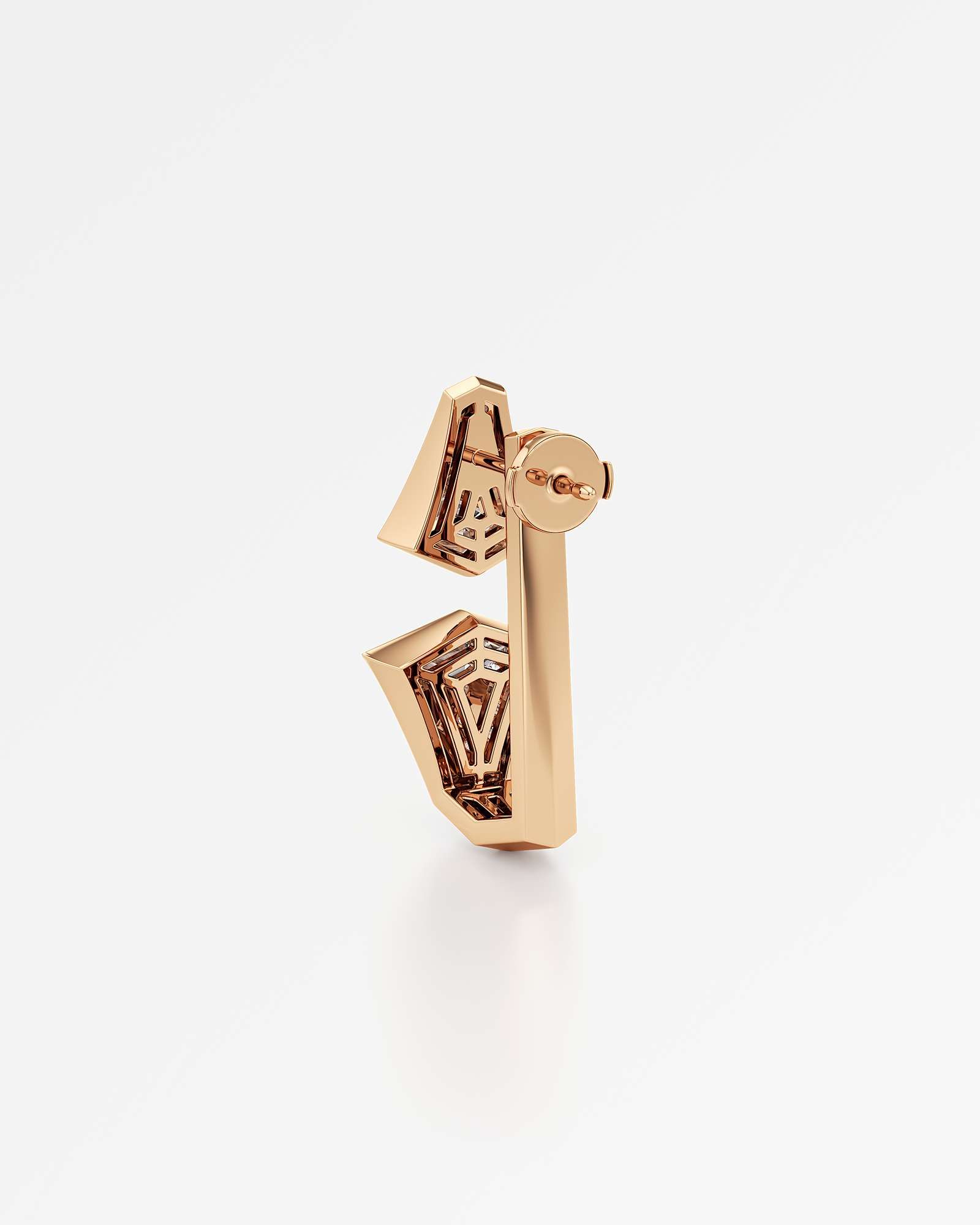 AM To Beyond Verticé Pavé Diamond Earrings, in 14K Rose Gold (2.92 ctw)