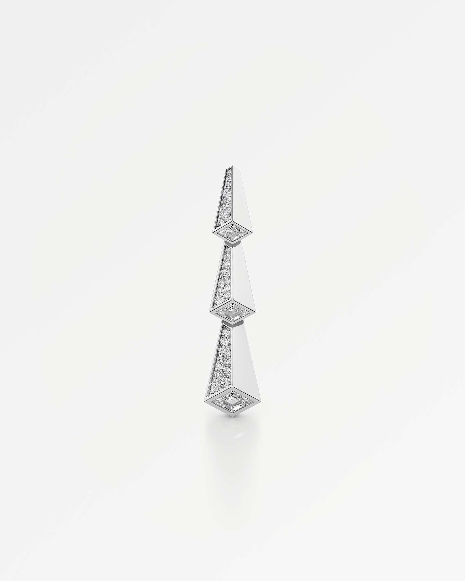 AM To Beyond Trelis Pavé Diamond Earrings, in 14K White Gold (1.79 ctw)