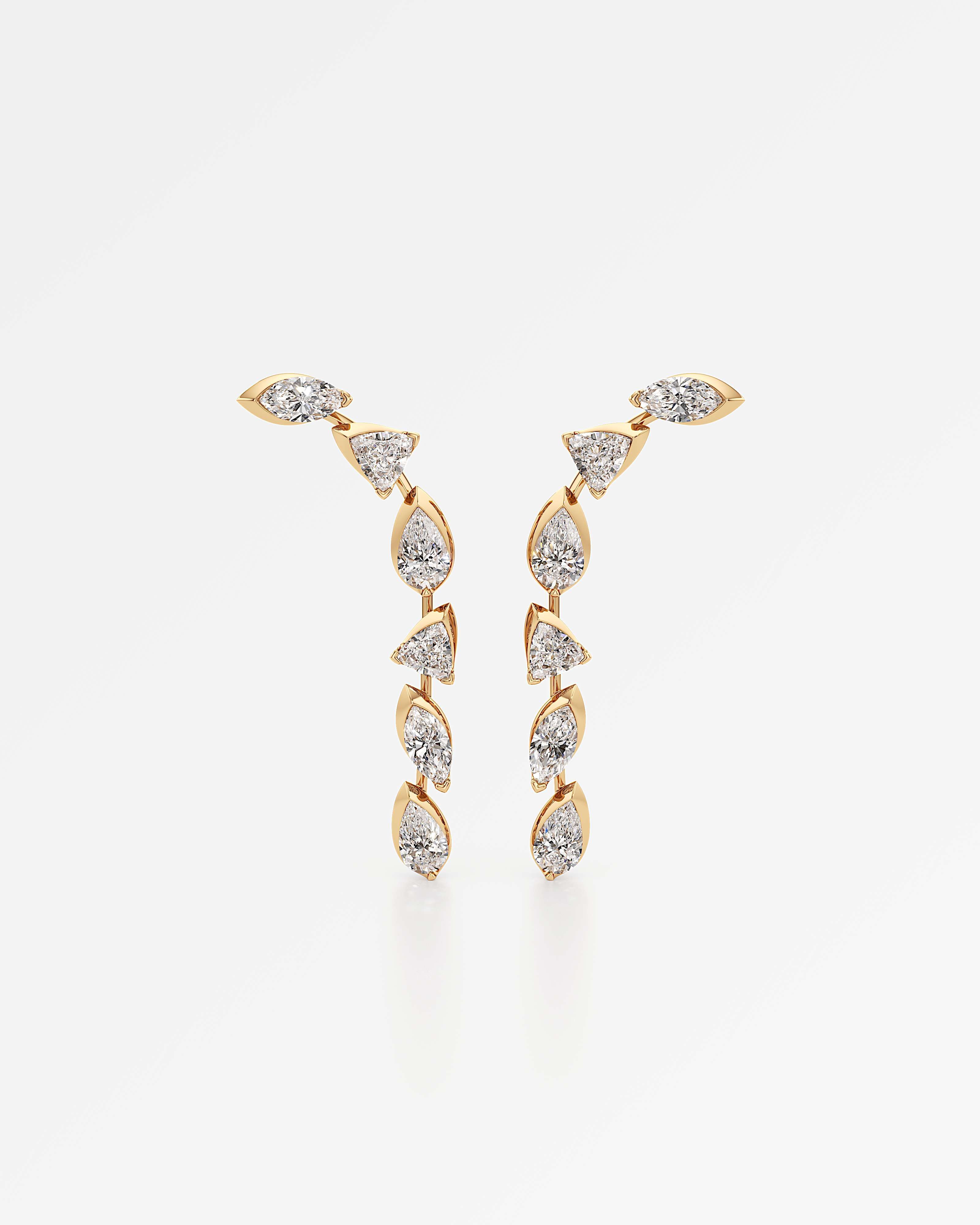 Pinnacle Falasé Diamond Earrings, In 14K Yellow Gold (2.28 ctw)
