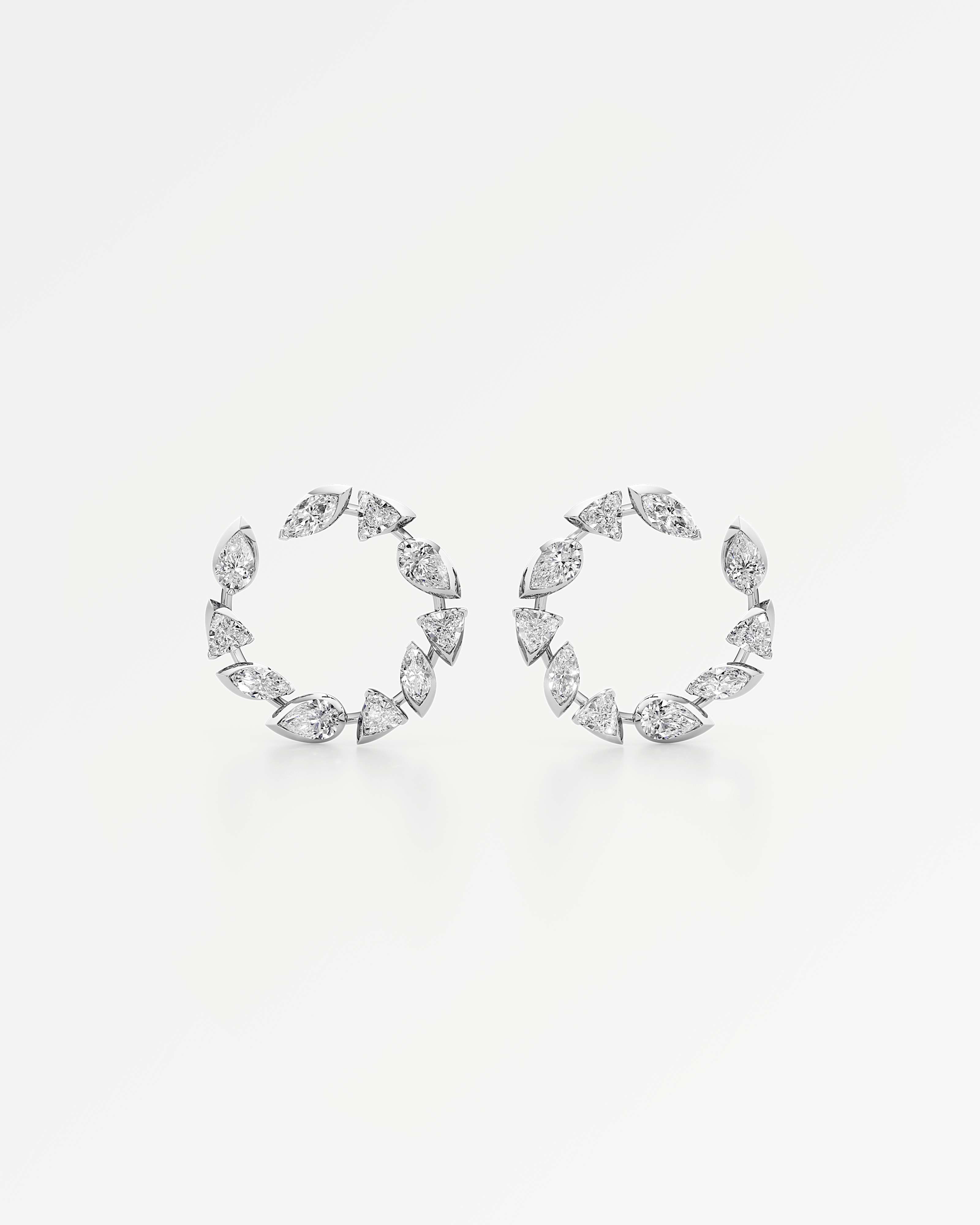 Pinnacle Ragia Diamond Hoop Earrings, In 14K White Gold (2.74 ctw)