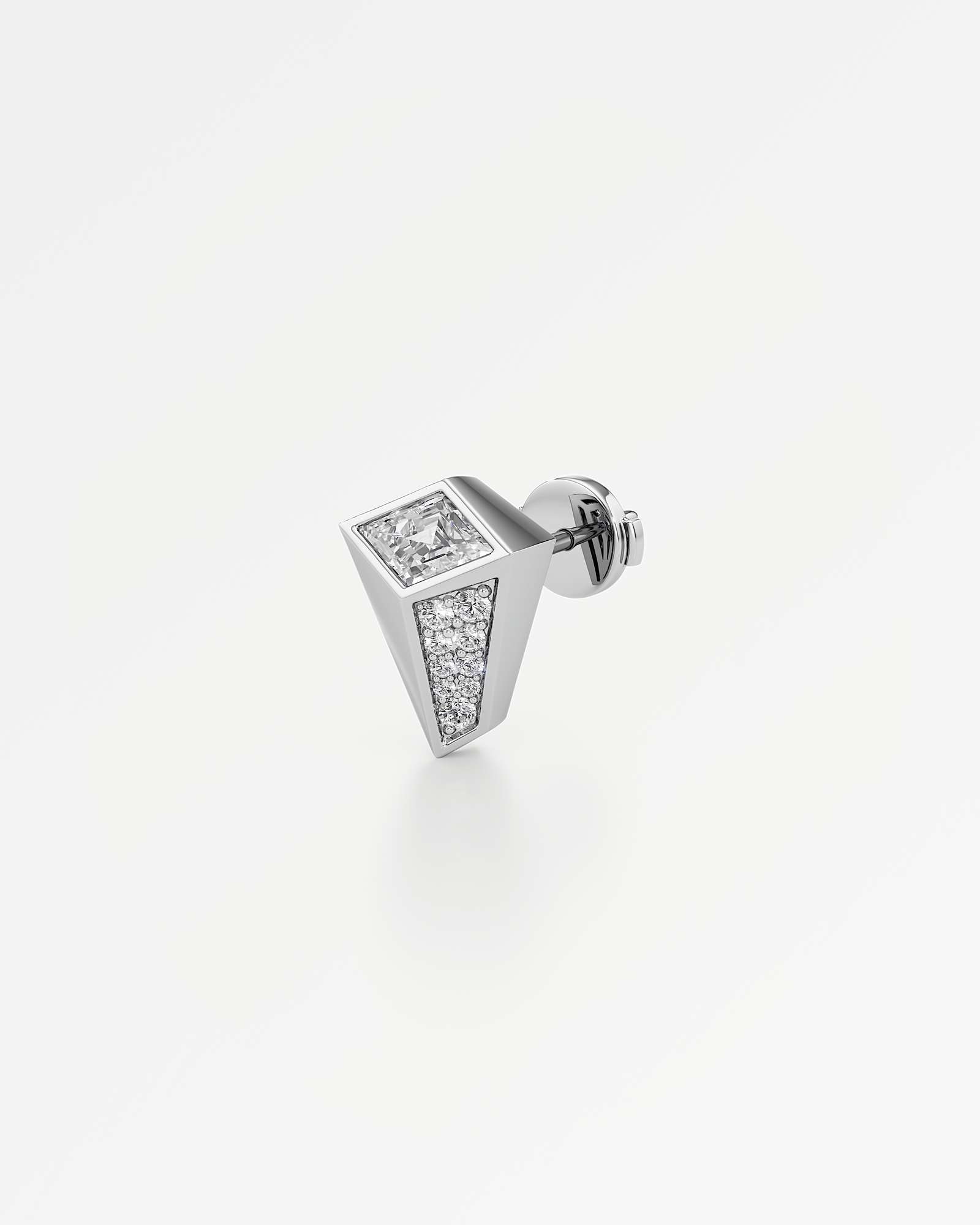 AM To Beyond Speigl Pavé Diamond Stud Earrings, In 14K White Gold (1.09 ctw)