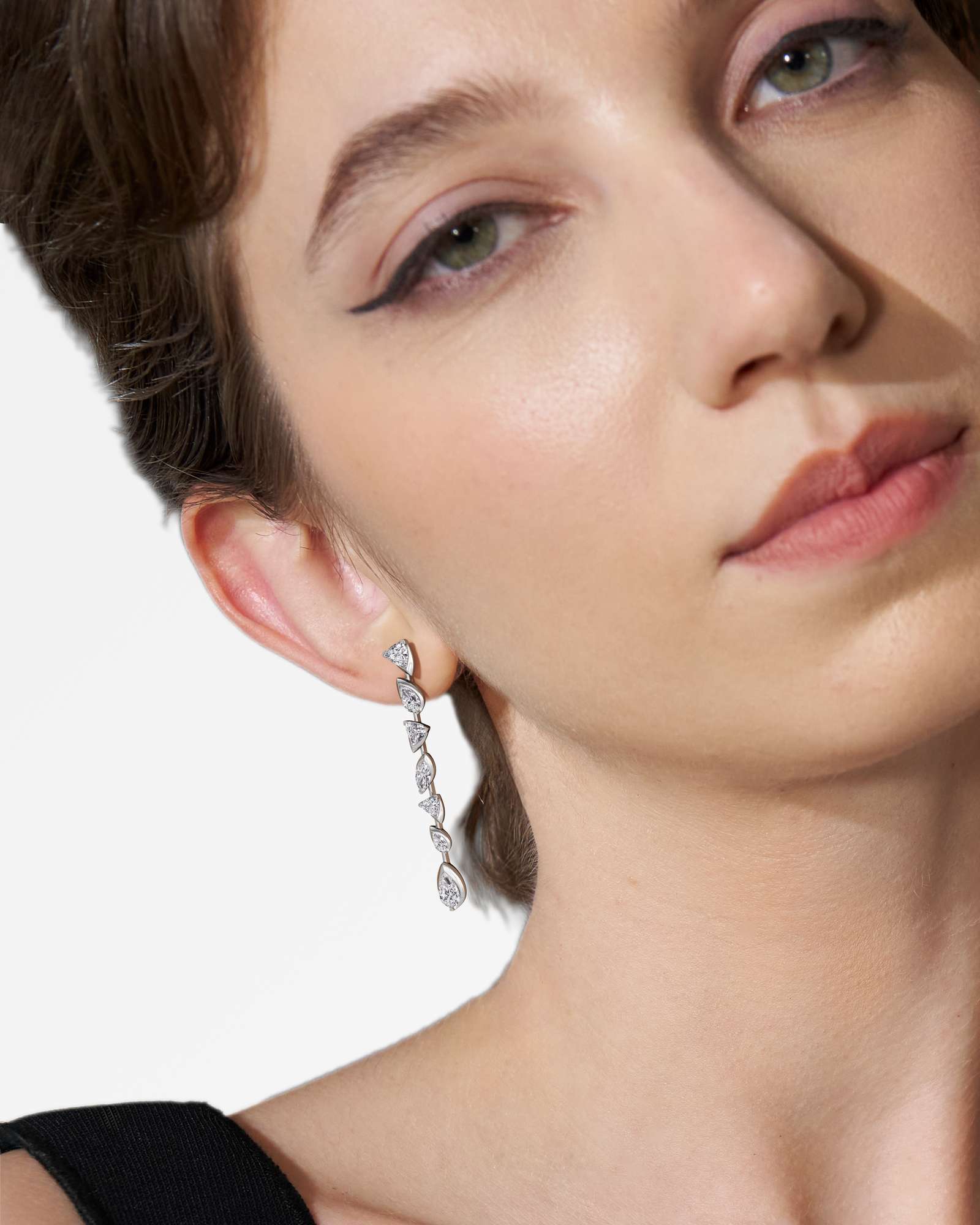 Pinnacle Araté Diamond Earrings, In 14K White Gold (3.95 ctw)