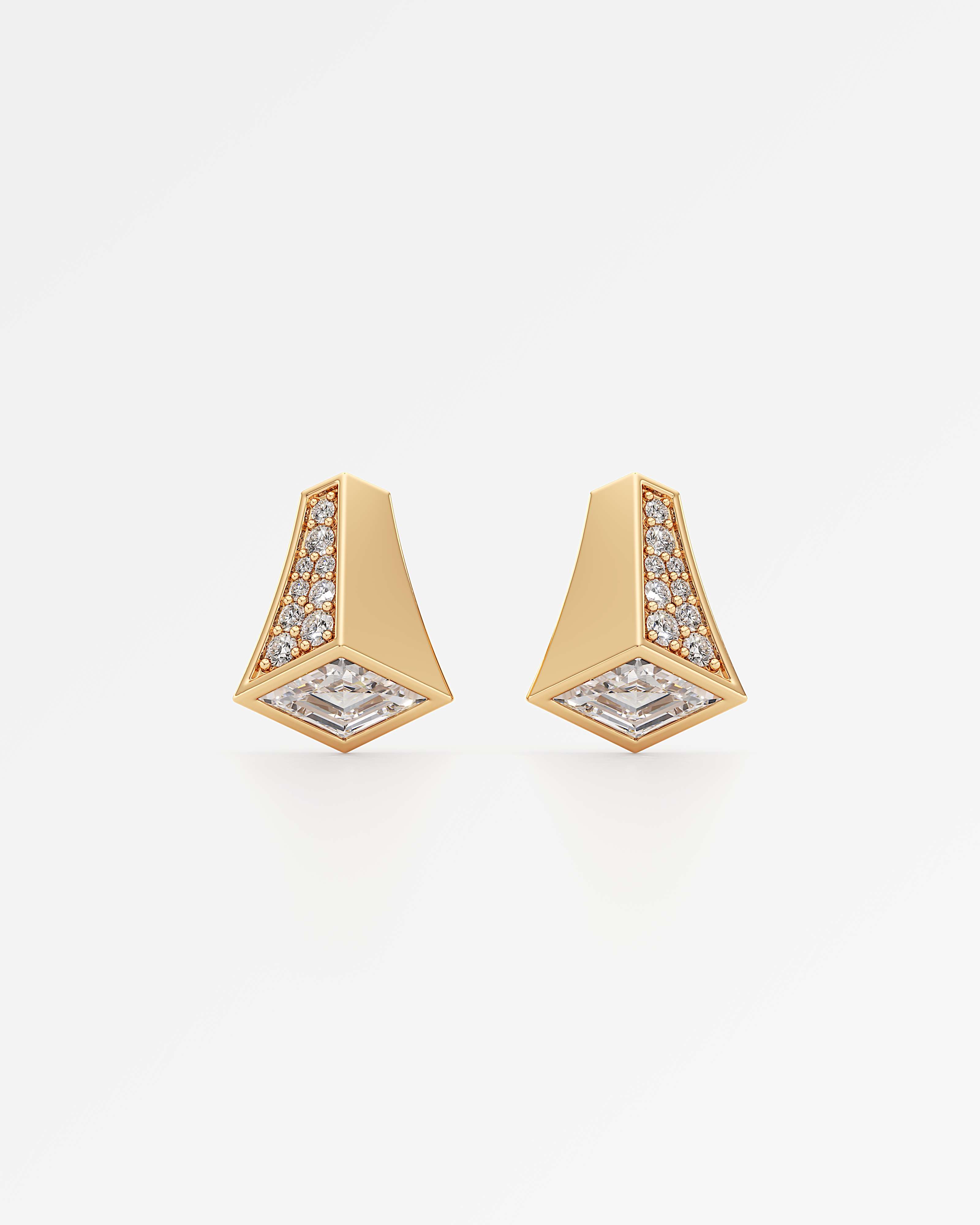 AM To Beyond Vertine Diamond Stud Earrings, In 14K Yellow Gold (1.03 ctw)