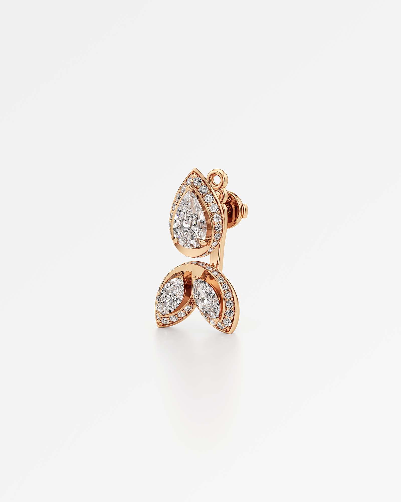 HELD Triella Diamond Earrings, In 14K Rose Gold (3.21 ctw)