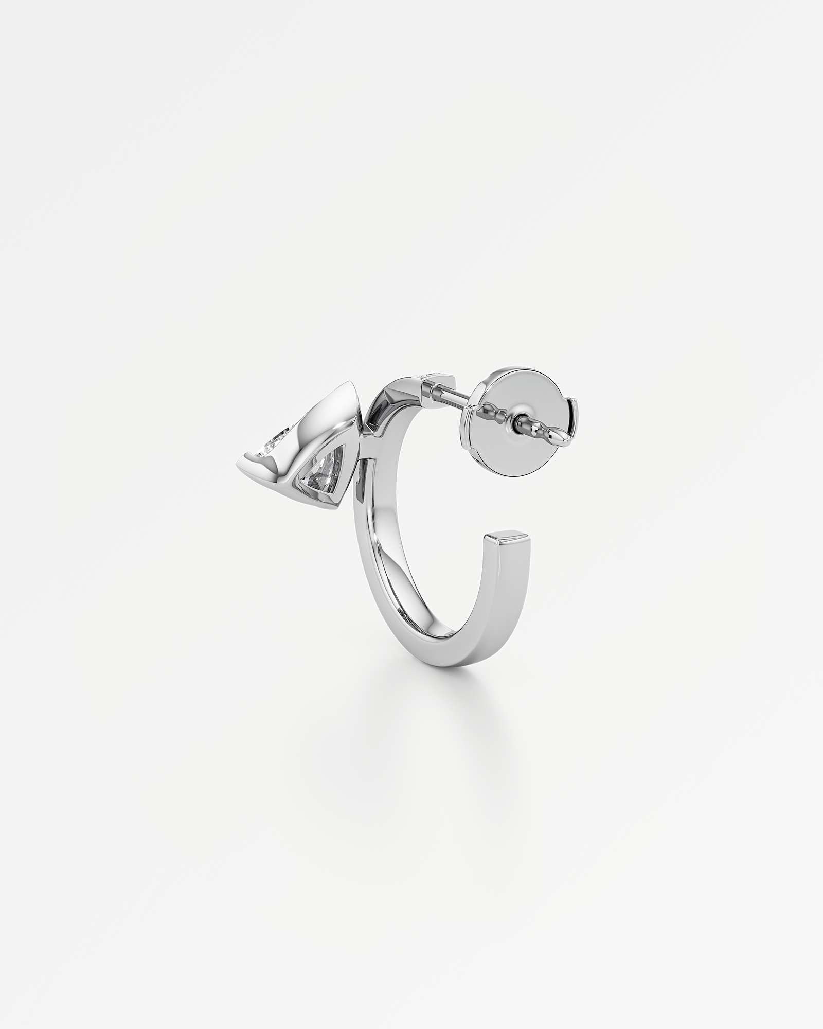 Pinnacle Ridelle Diamond Hoop Earrings, In 14K White Gold (1.20 ctw)