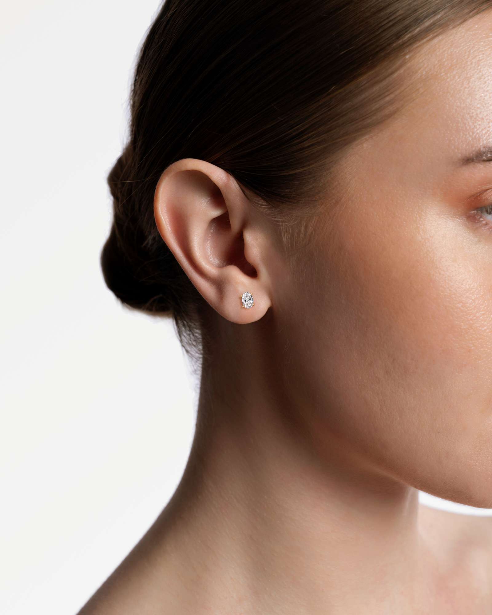 Verve Juliette Diamond Stud Earrings, With 0.50 ct Oval Cut in 14K Yellow Gold (1.00 ctw)