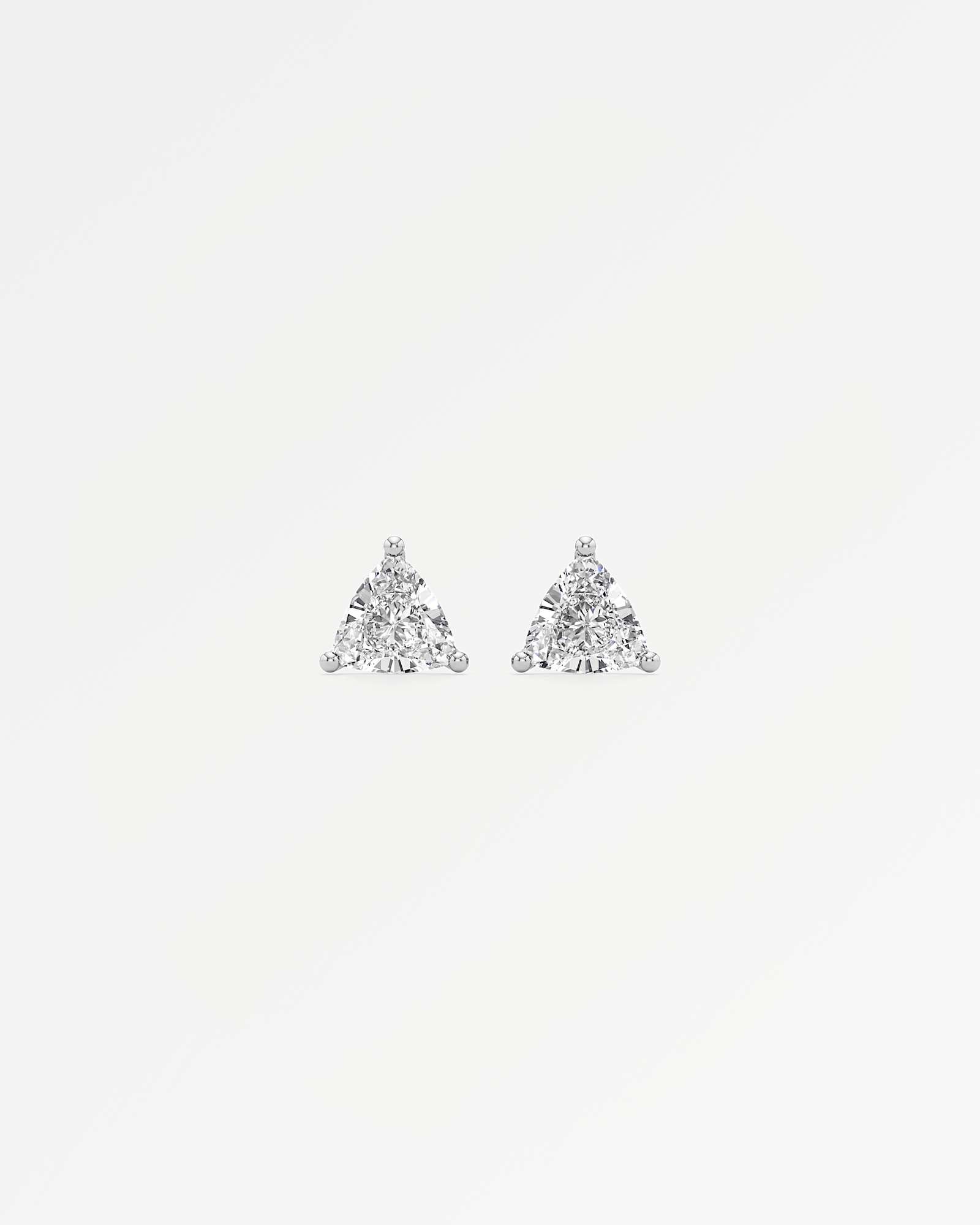 Verve Juliette Diamond Stud Earrings, With 0.50 ct Trillion Cut in 14K White Gold (1.00 ctw)