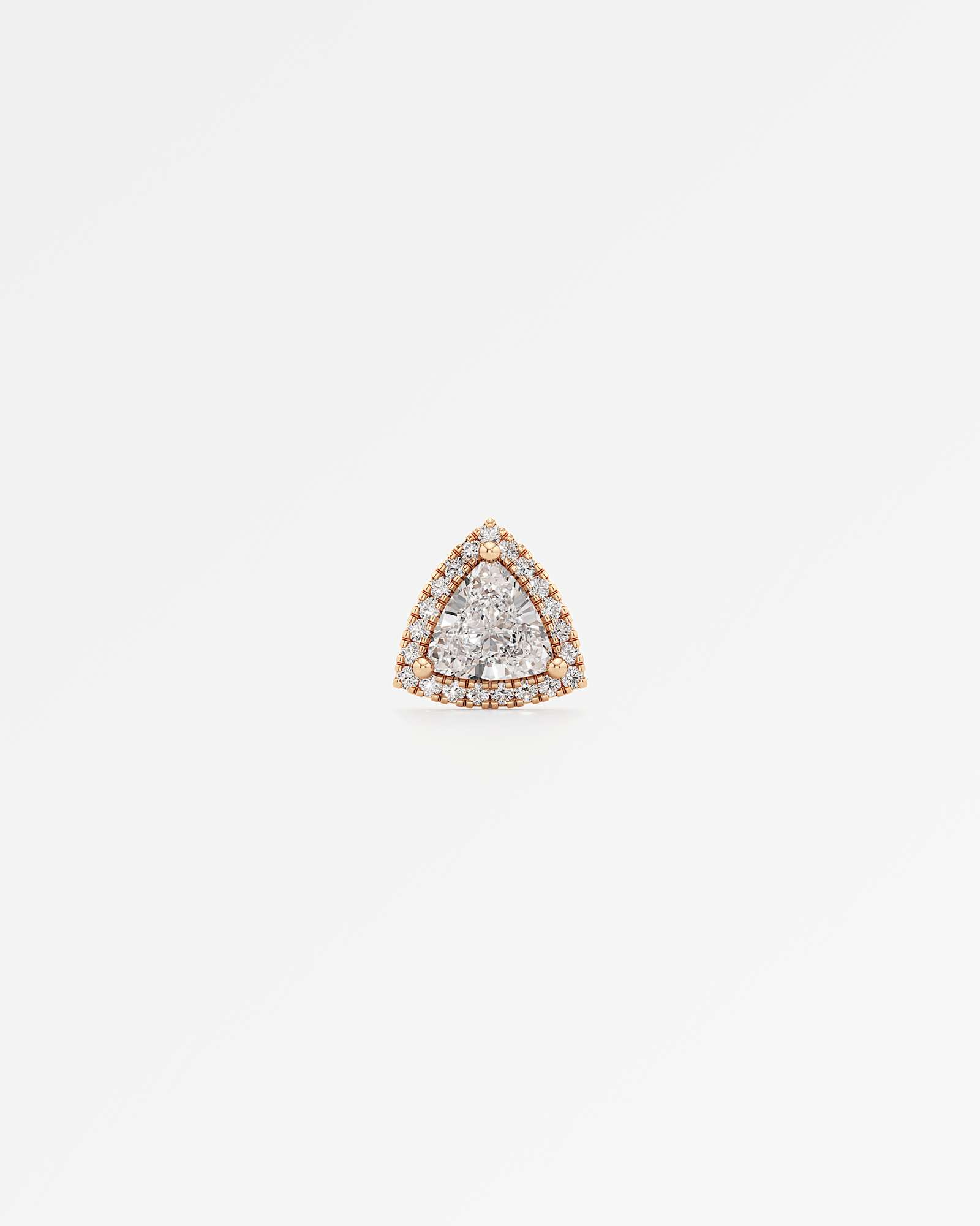 Verve Faye Diamond Stud Earrings, With 0.50 ct Trillion Cut in 14K Rose Gold (1.17 ctw)