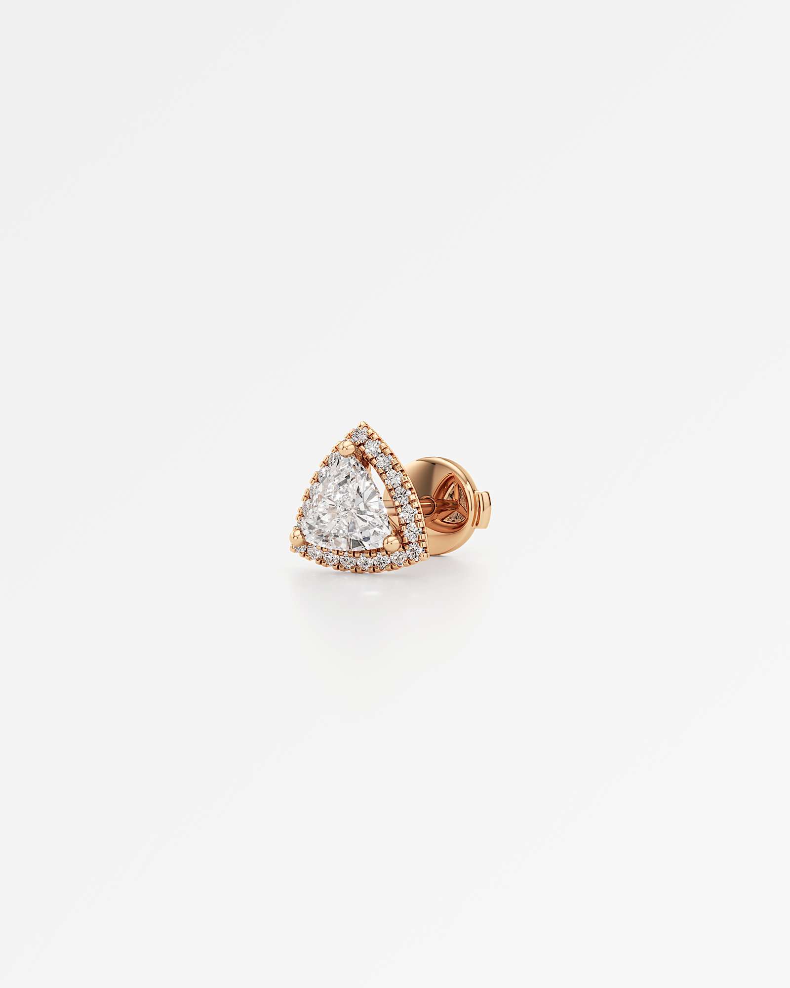 Verve Faye Diamond Stud Earrings, With 0.50 ct Trillion Cut in 14K Rose Gold (1.17 ctw)