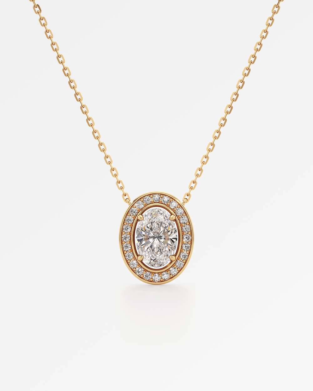 Celeste Diamond Halo Necklace