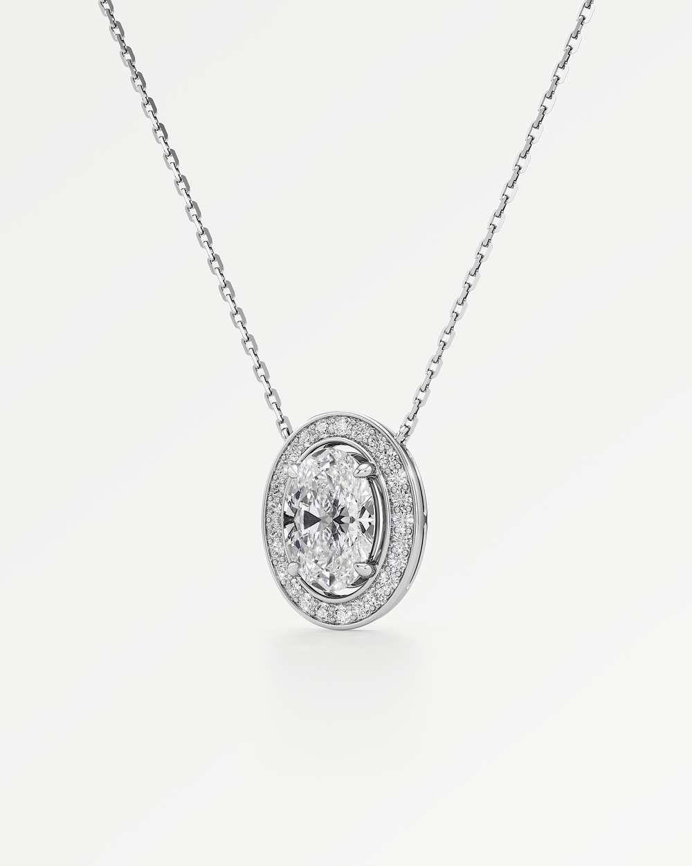 Celeste Diamond Halo Necklace