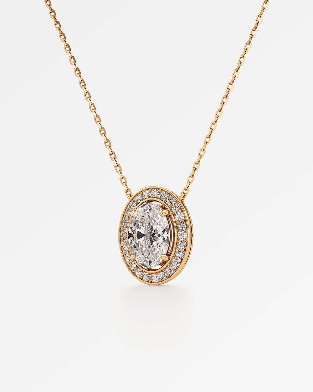 Celeste Diamond Halo Necklace
