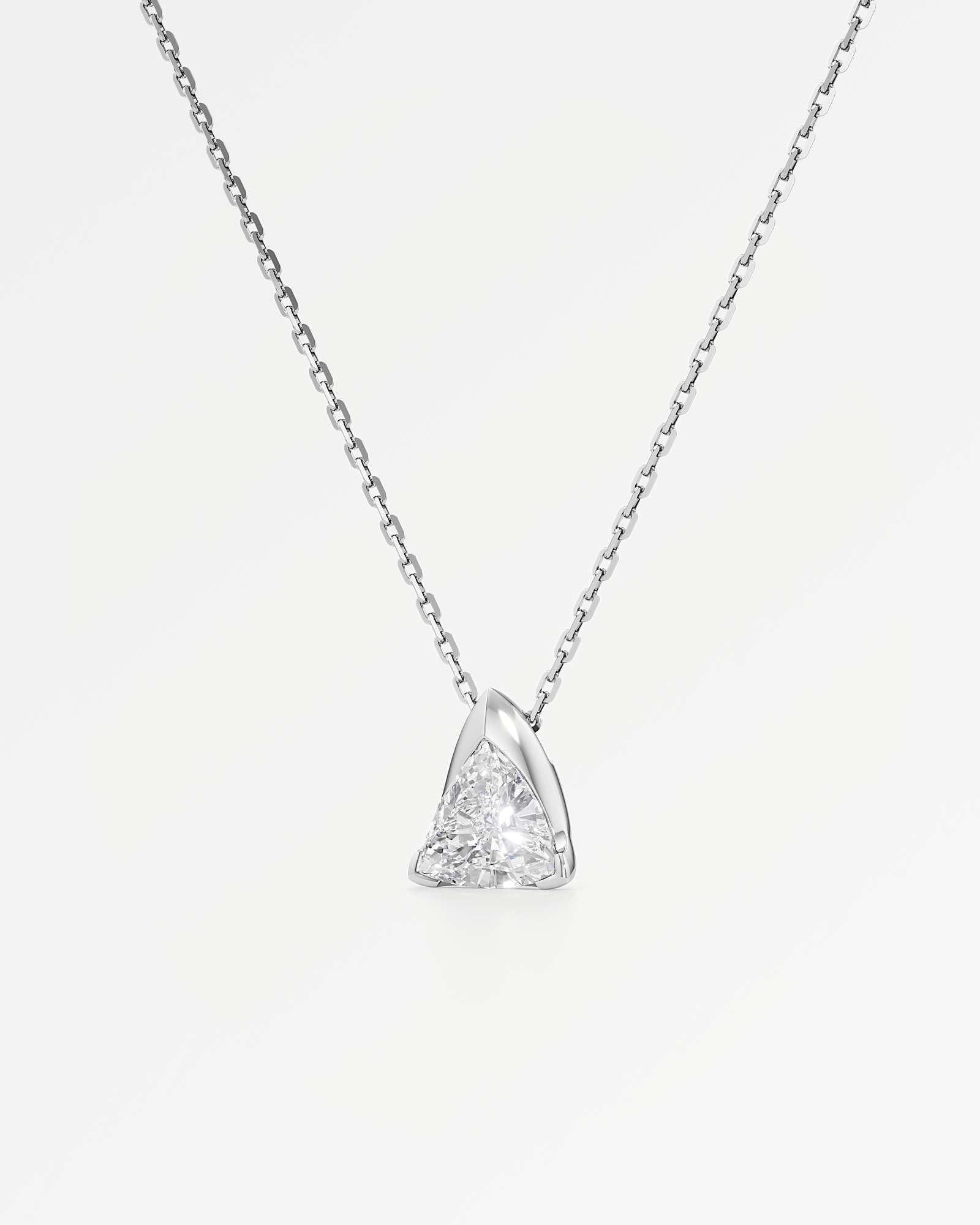 Pinnacle Apitris Diamond Pendant, With Trillion Cut in 14K White Gold (1.00 ctw)