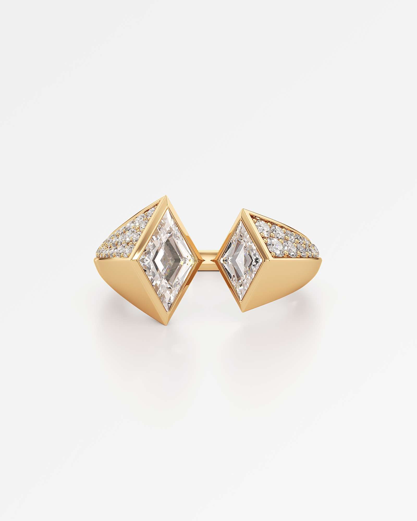 AM To Beyond Vértice Pavé Diamond Ring, in 14K Yellow Gold (1.83 ctw)