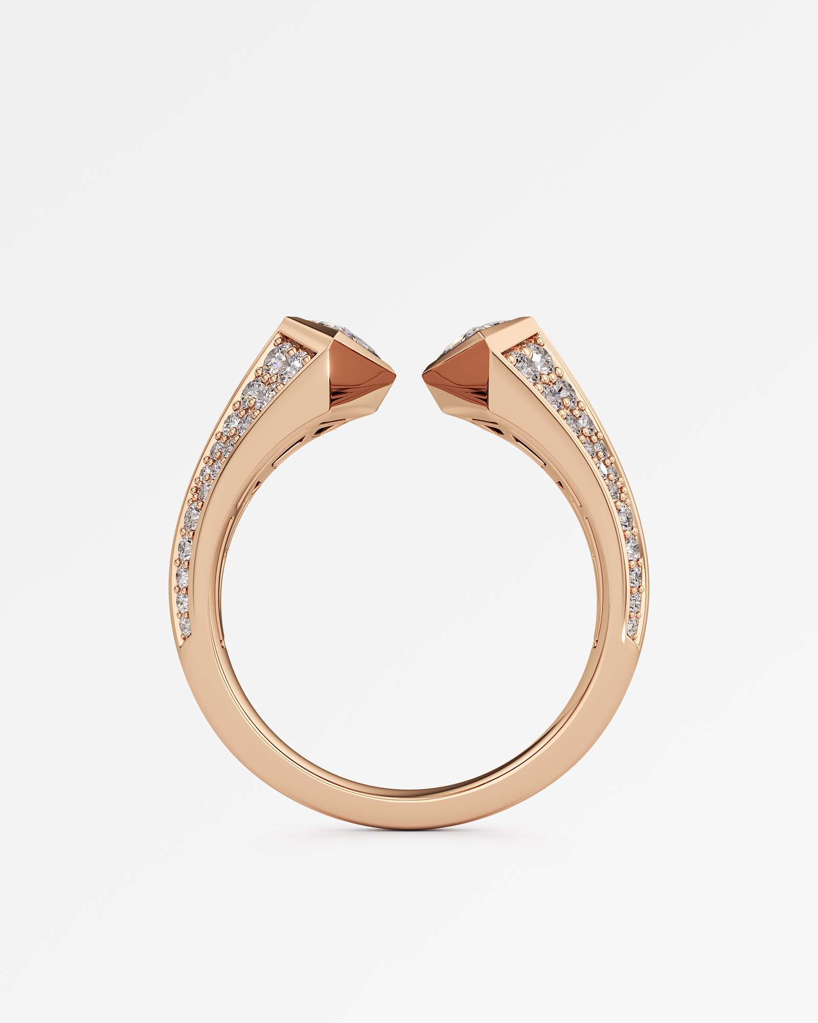 AM To Beyond Overraux Pavé Diamond Ring, in 14K Rose Gold (1.31 ctw)
