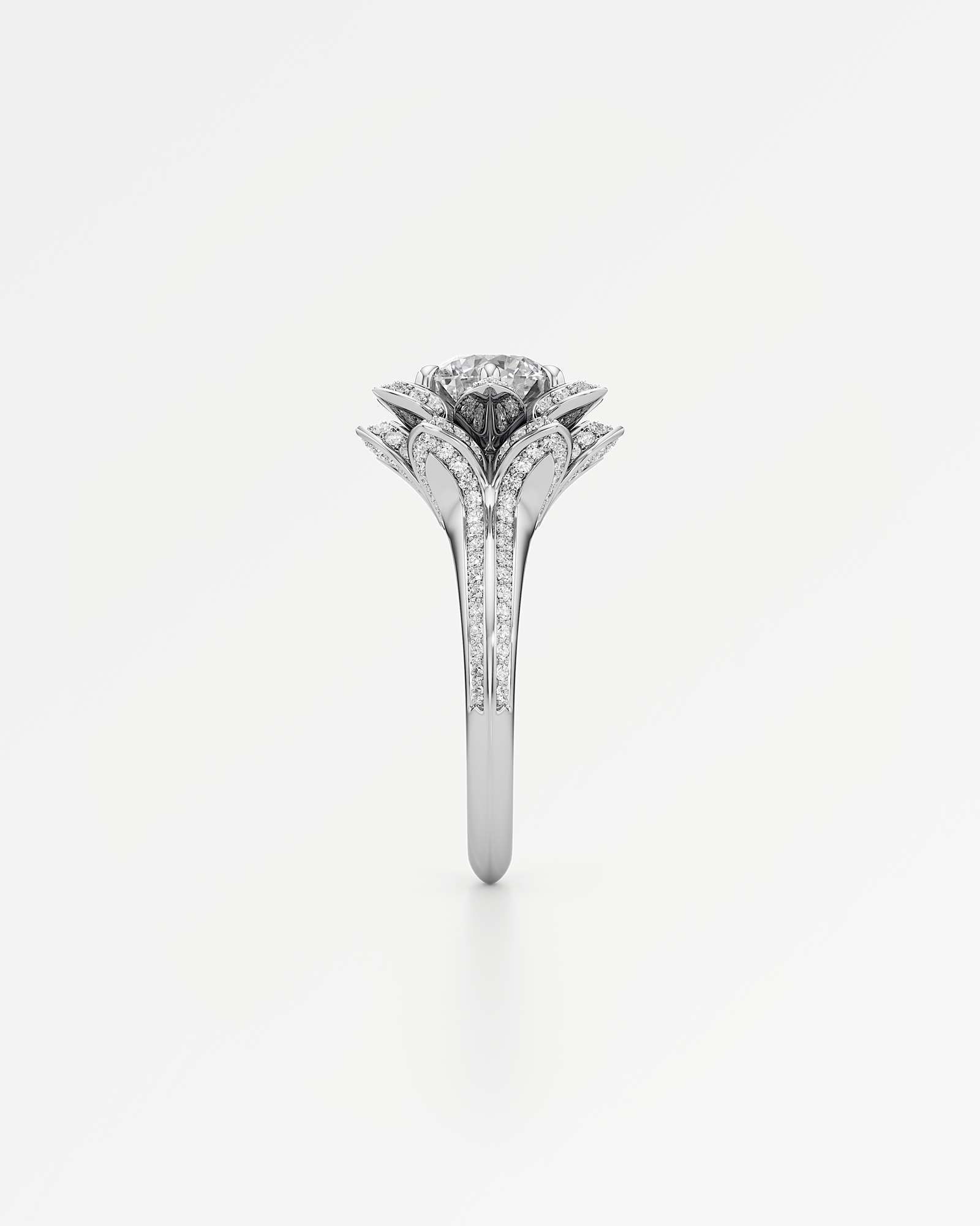 Velara Elaria Diamond Engagement Ring, With 1.50 ct Round Cut in 14K White Gold (2.25 ctw)
