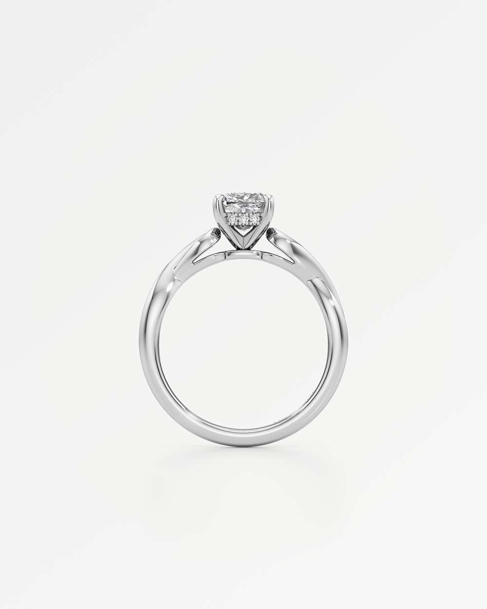 Amelia Hidden Halo Diamond Engagement Ring