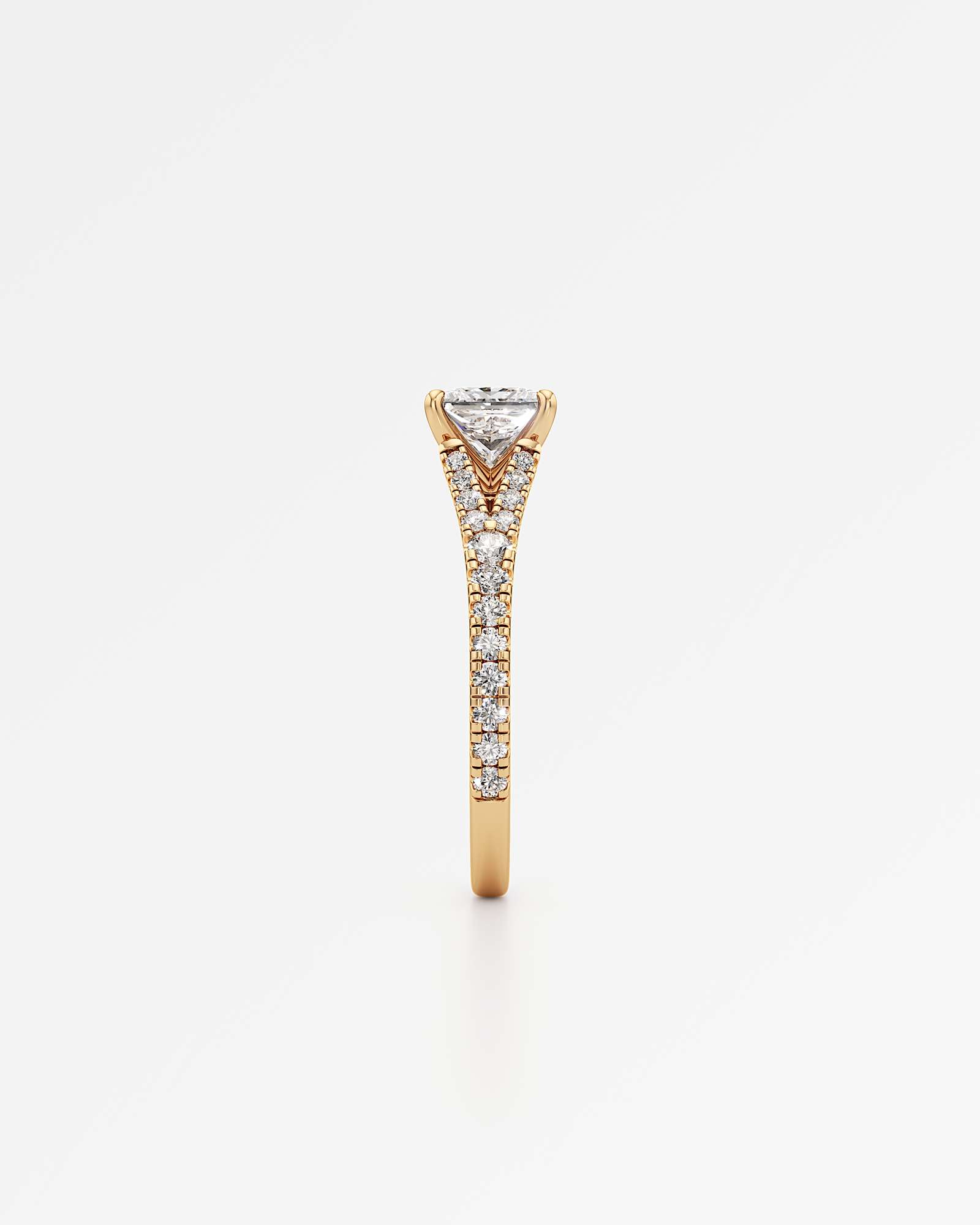 Verve Marisol Solitaire Diamond Engagement Ring, With 1.00 ct Princess Cut in 14K Yellow Gold (1.41 ctw)