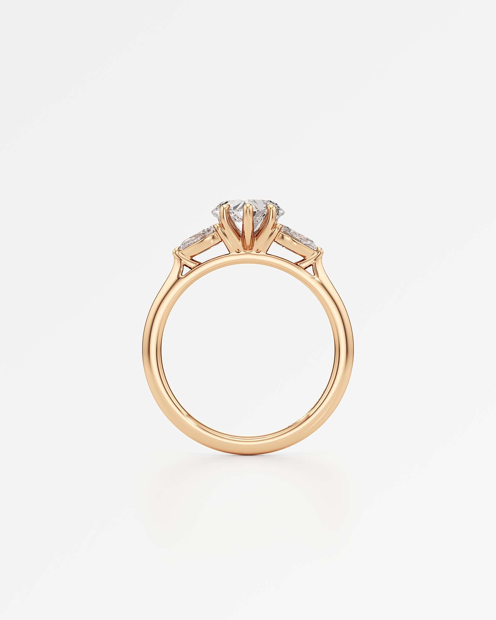 Verve Trinette Solitaire Diamond Engagement Ring, With 1.00 ct Heart Cut in 14K Rose Gold (1.40 ctw)