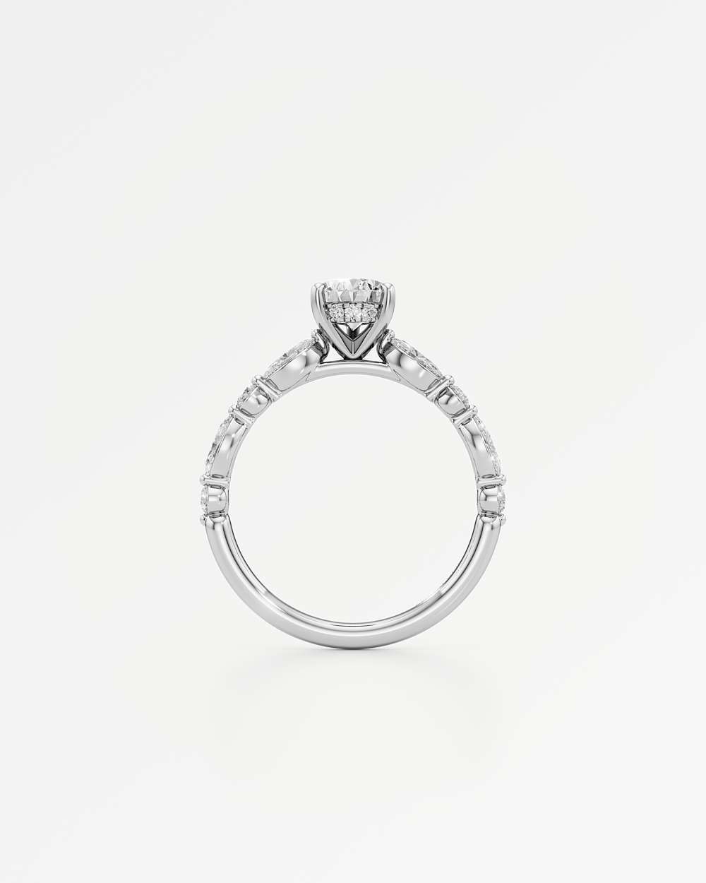 Zolaine Hidden Halo Diamond Engagement Ring
