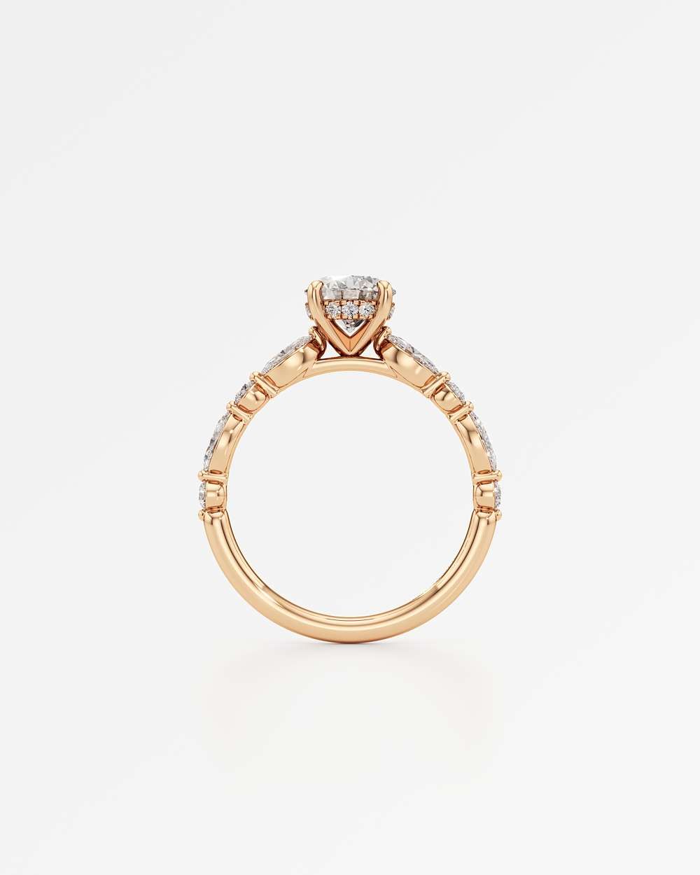 Zolaine Hidden Halo Diamond Engagement Ring