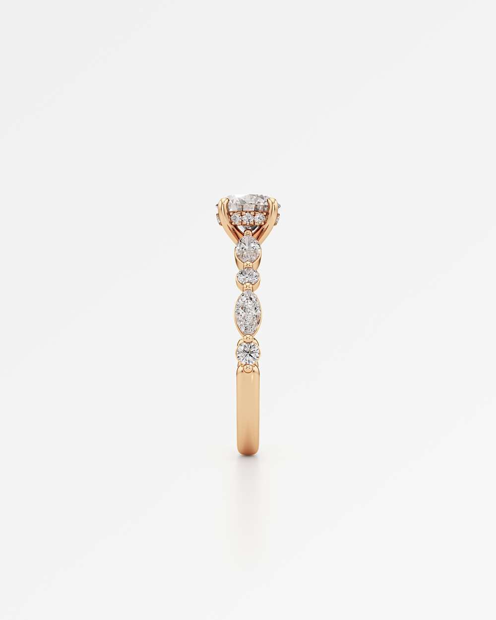 Zolaine Hidden Halo Diamond Engagement Ring